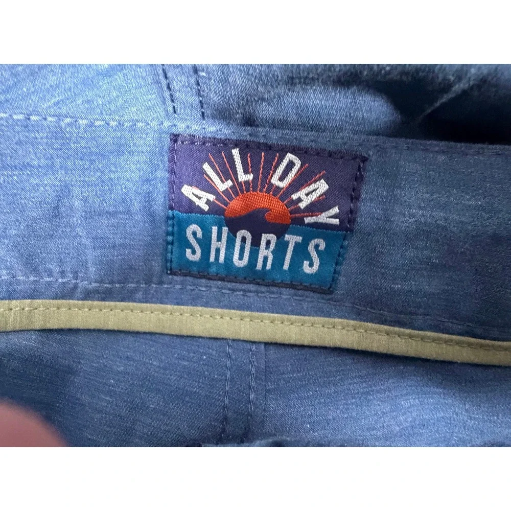 Faherty All Day Shorts Mens 42 Blue Heather Hybrid Stretch Boardshorts 7 Inseam